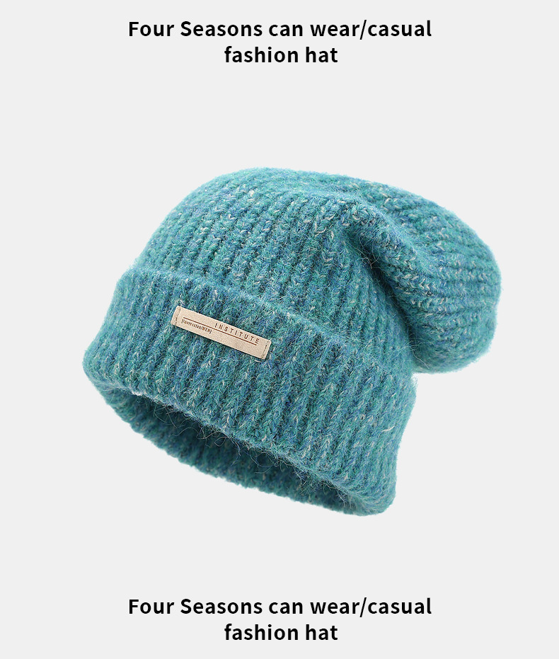 毛线堆堆帽秋冬大头围羊毛混纺韩版百搭休闲冷帽显脸小保暖针织帽详情10