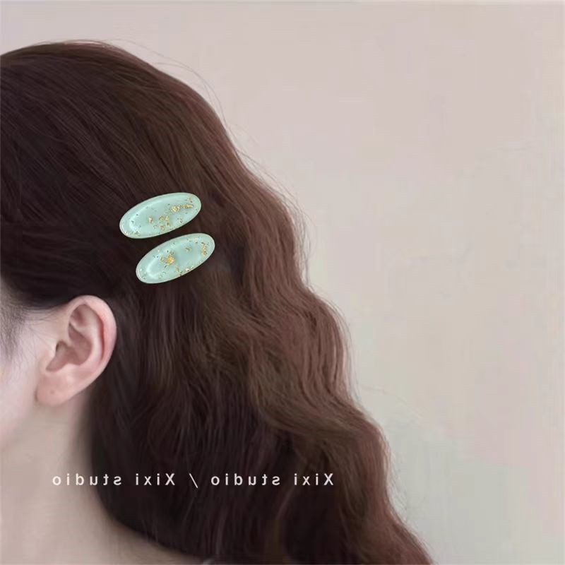 彩色椭圆形发夹女小清新个性侧边刘海夹ins小众设计百搭头饰发饰详情11