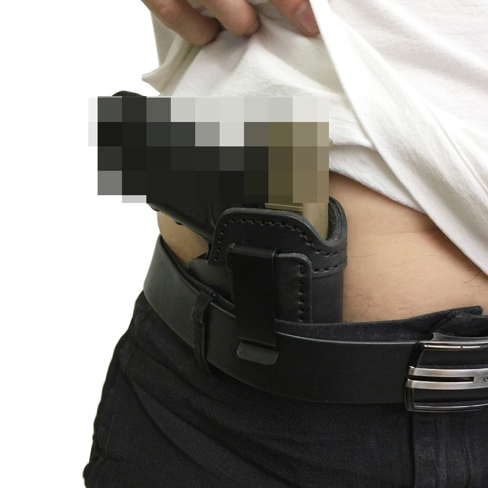 户外洛洛克G17快拔枪套真牛皮质左手M92隐形腰部隐藏枪套详情6