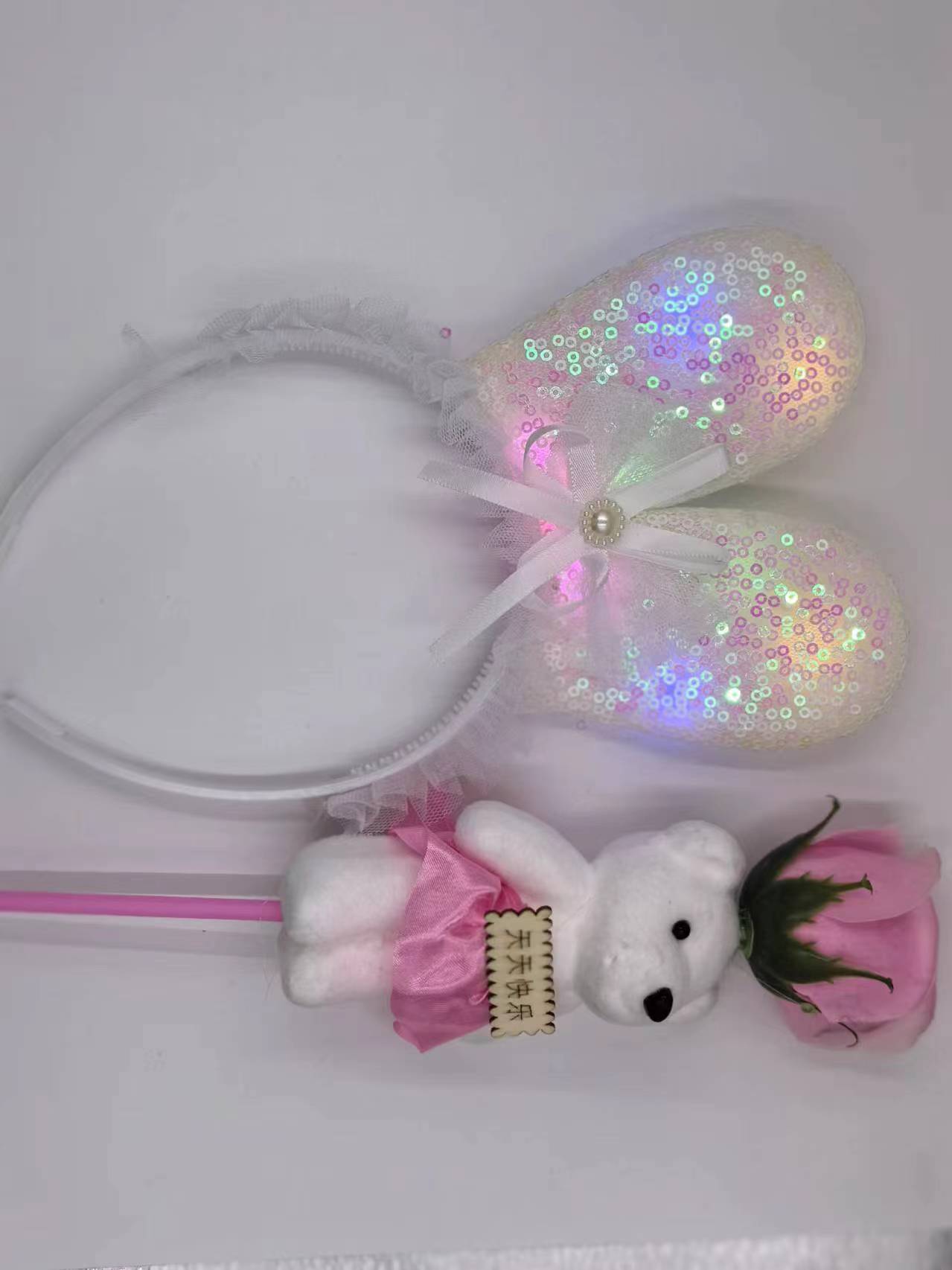 可爱大钻石结带七彩灯接口发箍详情1