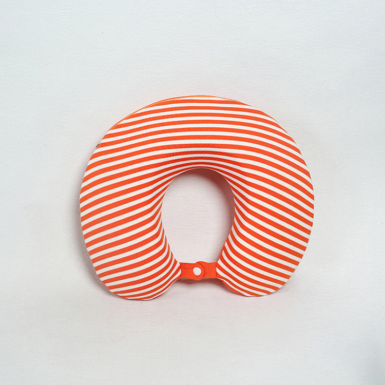 Wholesale of striped buckle U-shaped pillows, memory foam nap pillows, slow rebound sleep pillows, cervical spine protection U-shaped travel pillows pic 9