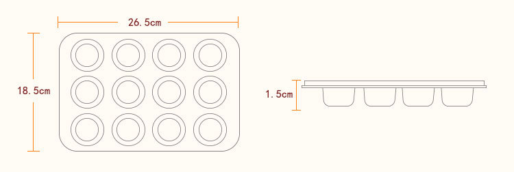 New 12-hole mini 24-cup non-stick cake mold mini cake with mold muffin non-stick coating baking tray pic 24