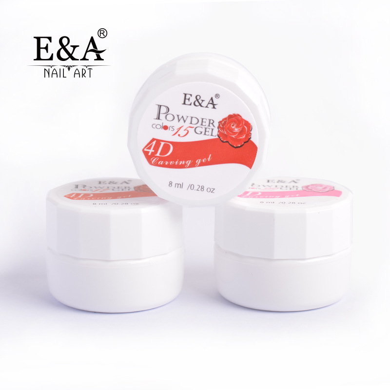 E&A 4D Stereoscopic Phototherapy Nail Art Carved Clay Carved Flower Glue 24-color exclusive for export pic 7