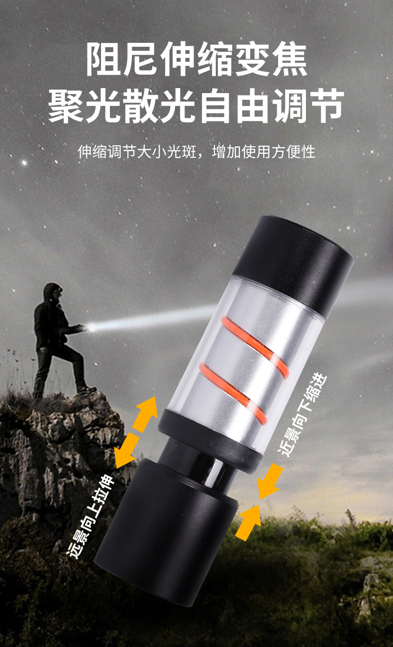 新款迷你彩色灯带灯丝强光小手电筒 家用户外便携氛围露营灯详情9