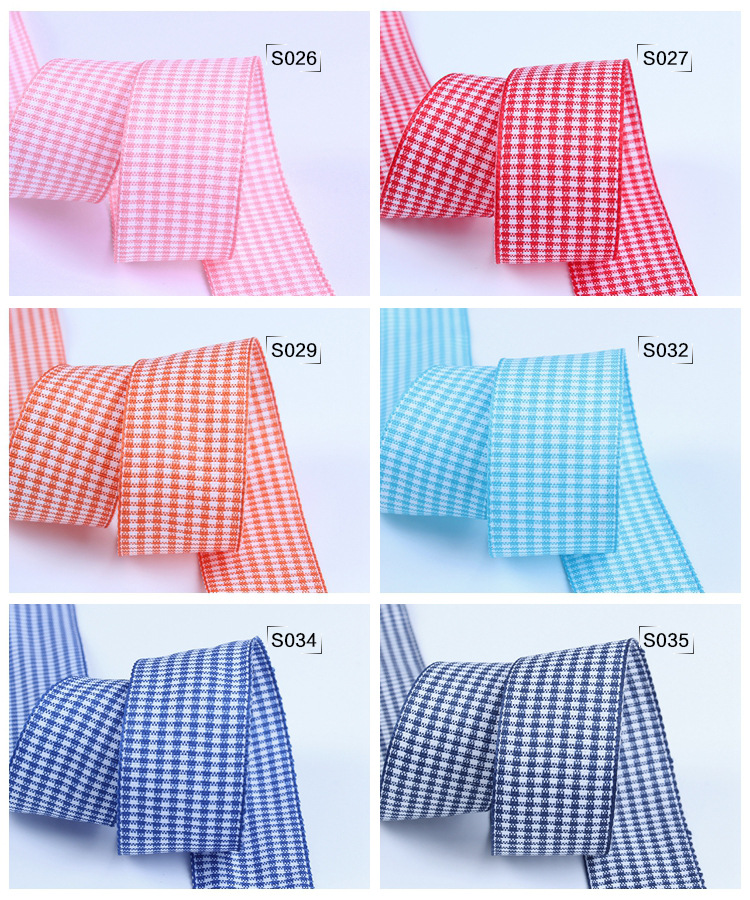 Dingxin Woven tape Double Bread Edge Thousand bird checkered colorful ribbon DIY Handmade bow hair accessory gift packaging ribbon pic 17