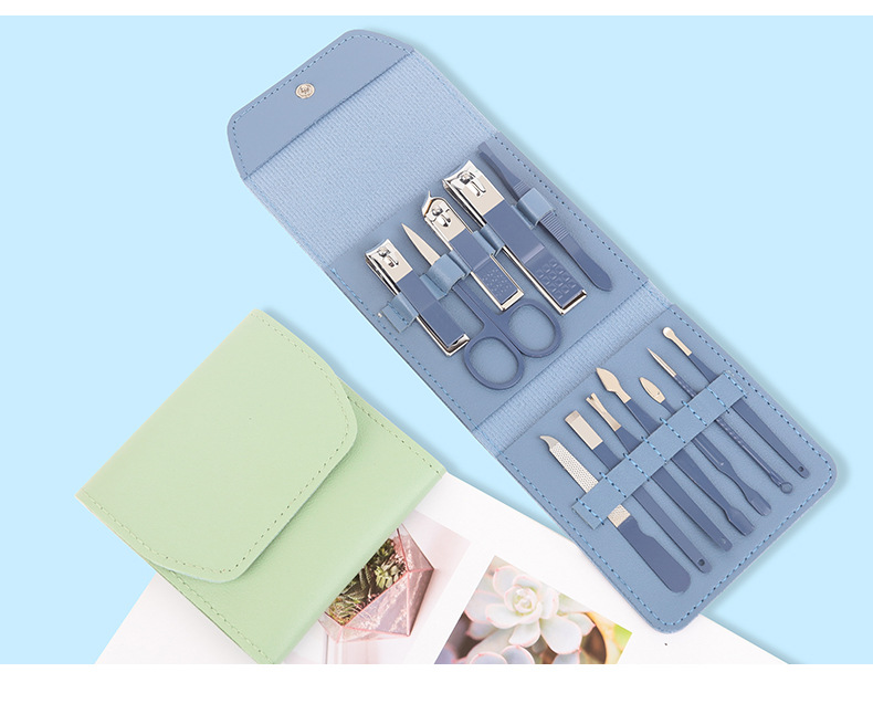Matcha green 16-piece nail clipper set, beauty set, nail tool set, nail clipper and nail clipper set pic 28