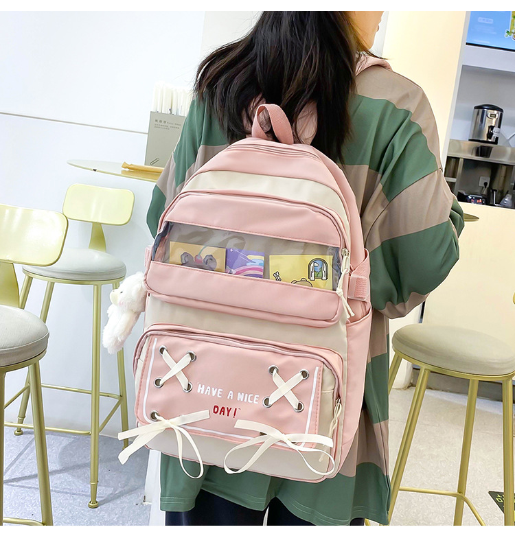 New student schoolbag, Japanese-style cute and fresh girl backpack, large capacity for junior high school students, trendy backpack for primary school boys pic 9