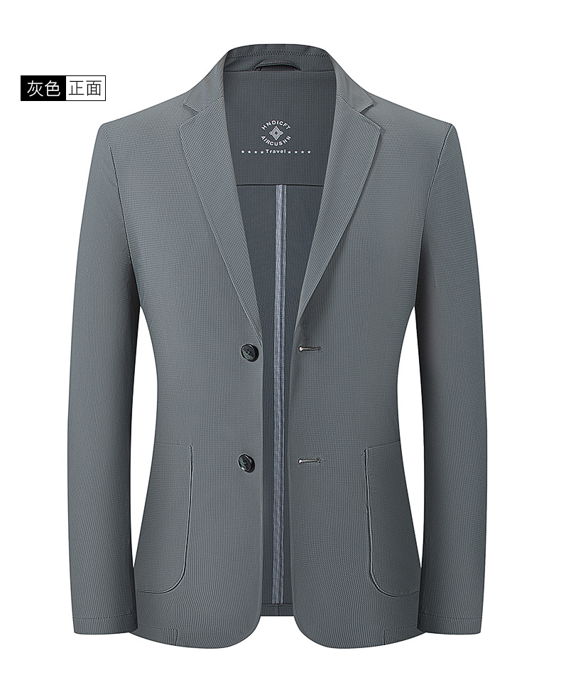 【抖音同款】免烫冰丝西服装夏季外套超薄款高弹力男士防晒服正装详情17