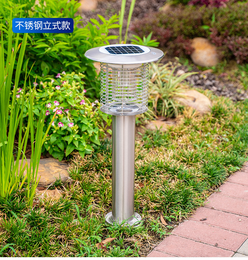 太阳能灭蚊灯户外不锈钢驱蚊神器庭院家用电击式灭蝇杀虫灯室外详情14