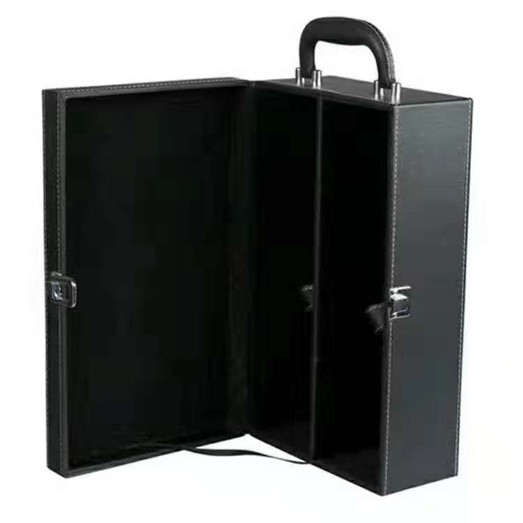Classic double-bottle red wine box packaging, small double-bottle wine gift box, fashionable wine packaging box pic 21