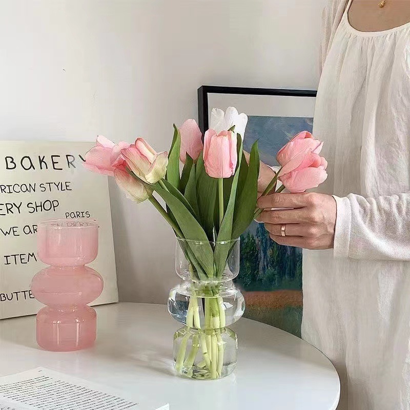 European retro glass vases, personalized and creative living room and office water-grown flower arrangement containers, decorative handicrafts pic 14