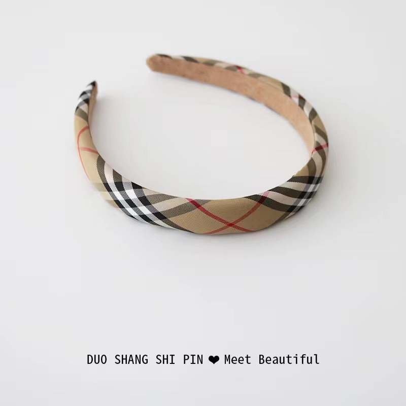 复古格纹高级感发箍女气质百搭洗脸头箍时尚法式掰掰夹发卡头饰详情5