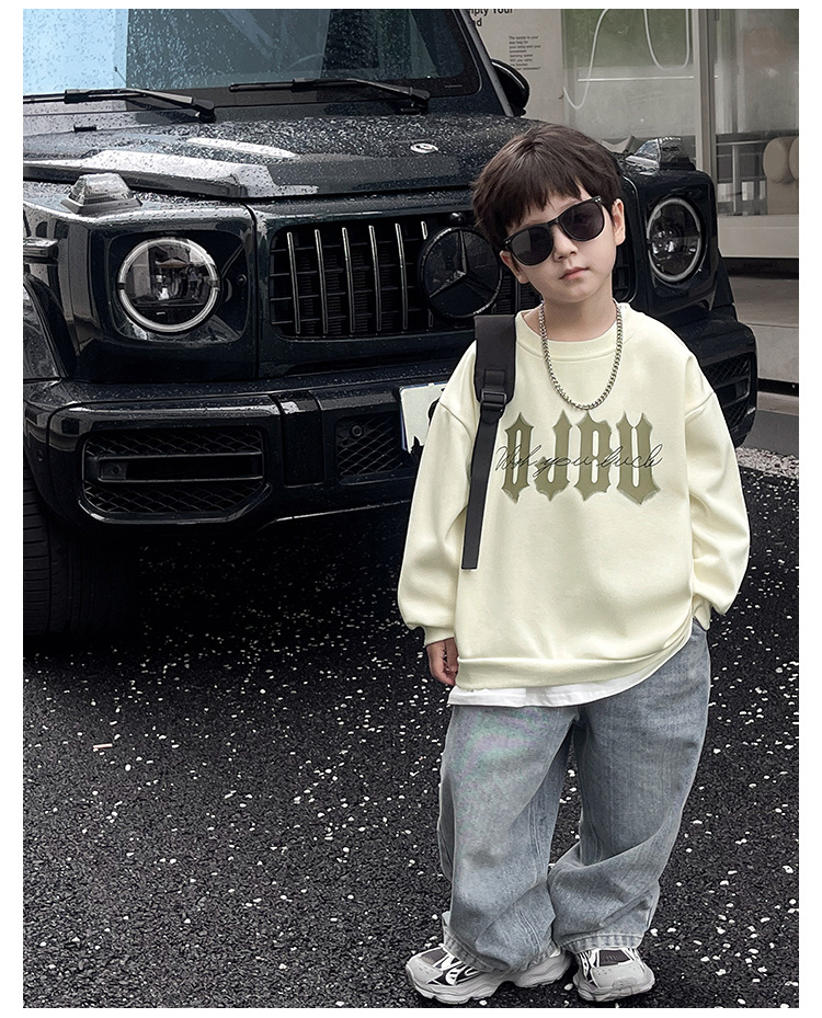 童酷儿童秋装2024湖州织里童装韩版宝宝上衣潮酷字母印花男童卫衣详情28