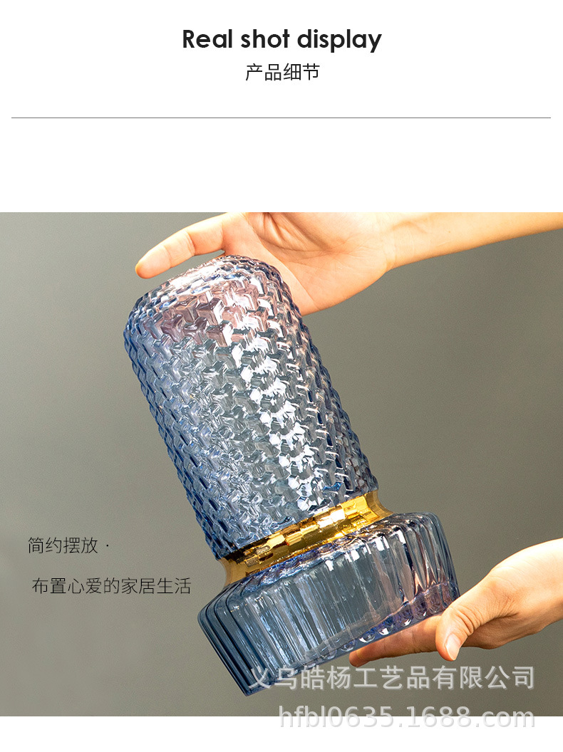 Nordic creative, simple and colorful gilded glass vase, fresh fresh flower display, living room water-grown dried flower arrangement, flower vases pic 8