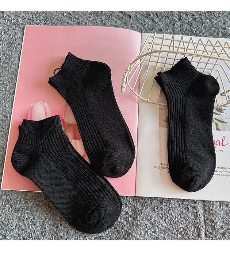 Calcetines stand de piso one piece daihair otoño invierno calcetines de doble aguja hombre blanco y negro gris multicolor color sólido calcetines de algodón para hombre calcetines de barco de ocio zhuji calcetines de hombre one piece daihair pic 8