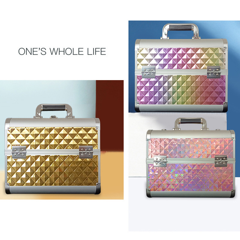 Manufacturer wholesale portable beauty, hairdressing, tattoo, hand-held aluminum alloy nail cases and makeup cases specially designed for home makeup artists pic 12