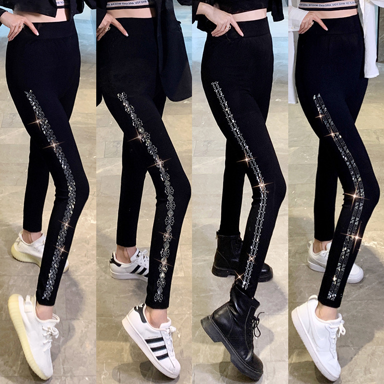 仿牛仔裤女韩版高腰弹力修身显瘦九分打底裤女时尚百搭高弹小脚裤详情5