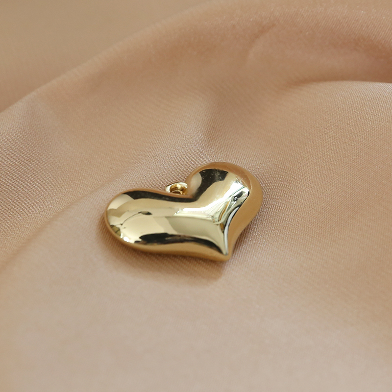 Simple style multi-specification three-dimensional smooth surface heart heart round ball pendant jewelry necklace earrings diy accessory materials pic 27