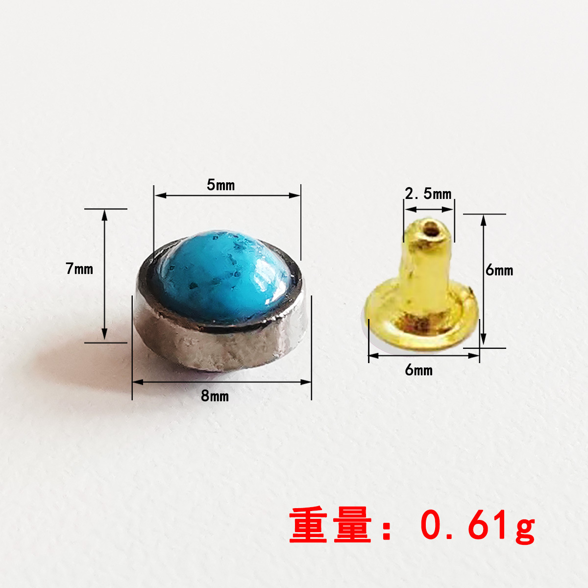 半圆珍珠铆钉纽扣半圆形镶珠云石七彩猫眼撞钉包包铆钉装饰配件详情18