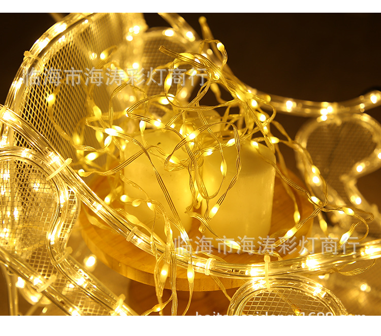 Small colored lights, flashing lights, string lights, starry sky outdoor waterproof low-voltage tree lights, garden lights, string led solar leather wire lights pic 44