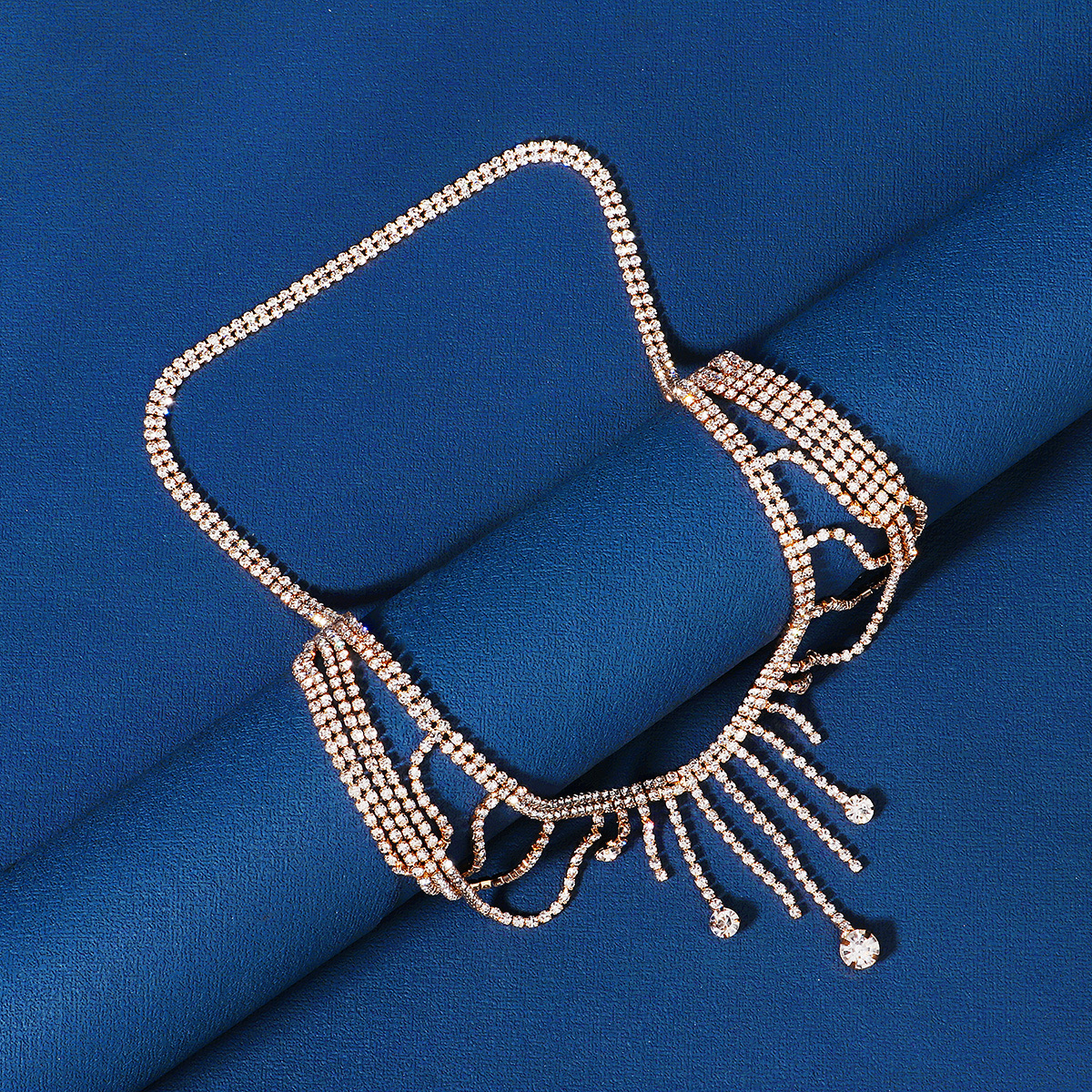 The European and American retro chain headwear features a light luxury design with multiple layers of water diamond headbands and Bohemian-style forehead ornaments pic 26