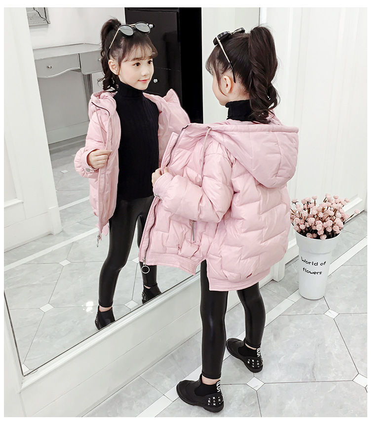 2022 New style of winter cotton-padded clothes for girls: Stylish and casual cotton-padded clothes for little girls, thickened Korean version for big kids to wear outside in winter pic 21