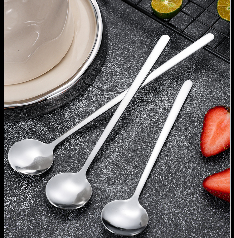 不锈钢小圆勺燕窝银耳勺子蜂蜜甜品婚礼伴手礼搅拌勺礼品勺咖啡勺详情5