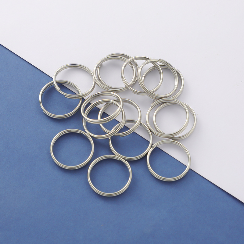 RUMNVNTY跨境热销精抛光不锈钢双圈钥匙圈饰品配件DIY圆环饰品圈详情13
