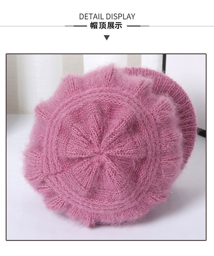 冬天保暖南瓜帽女加绒加厚奶奶毛线帽中老年人针织帽老太太帽子详情17