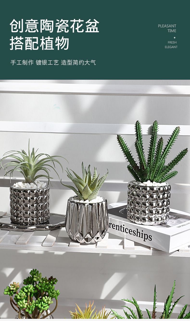 北欧轻奢塑料仿真盆栽 假绿植植物盆栽装饰 假盆栽艺术植物盆景 室内外绿化装饰品详情1