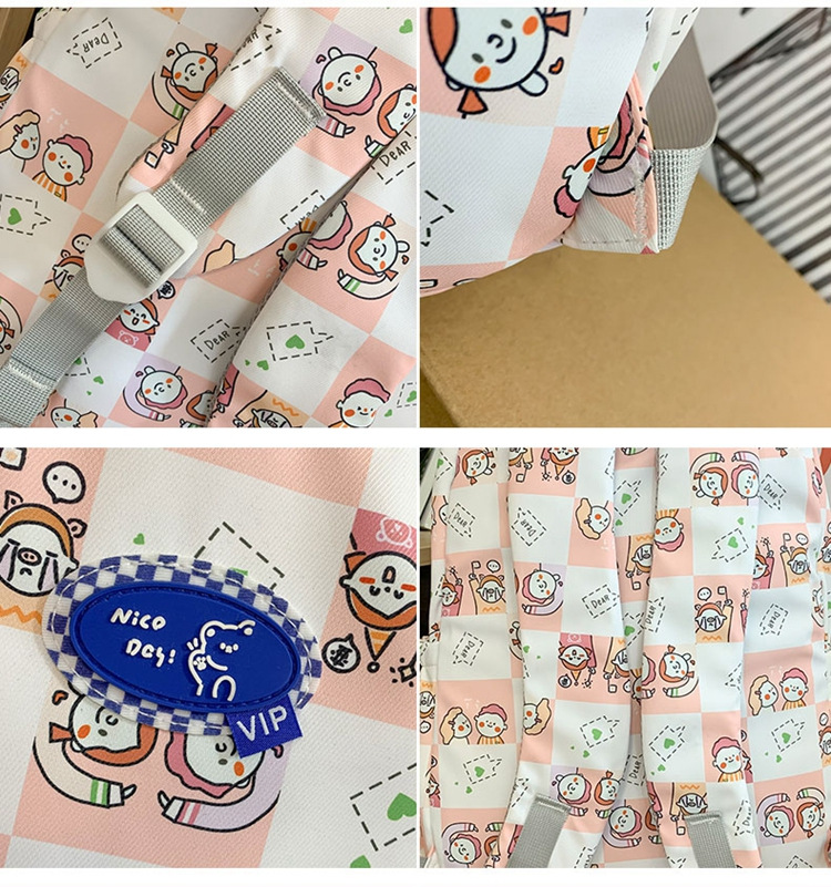 简约校园休闲背包2023韩版大容量休闲双肩包日系个性涂鸦学生书包详情28