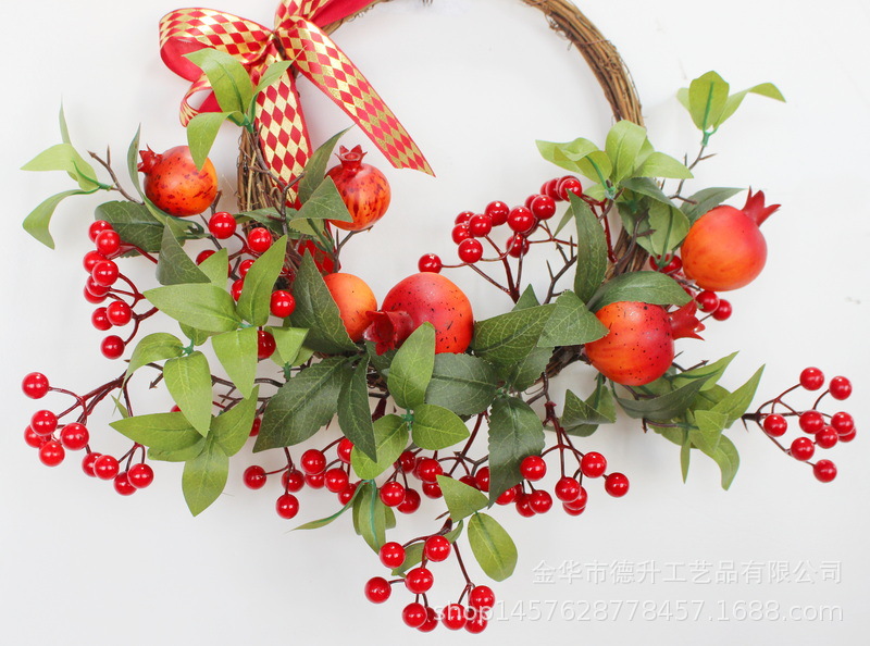 New Year decoration: Simulated pomegranate and red fruit decoration, New Year goods, living room, dining room and hotel decoration, door garlands, housewarming decoration pic 7