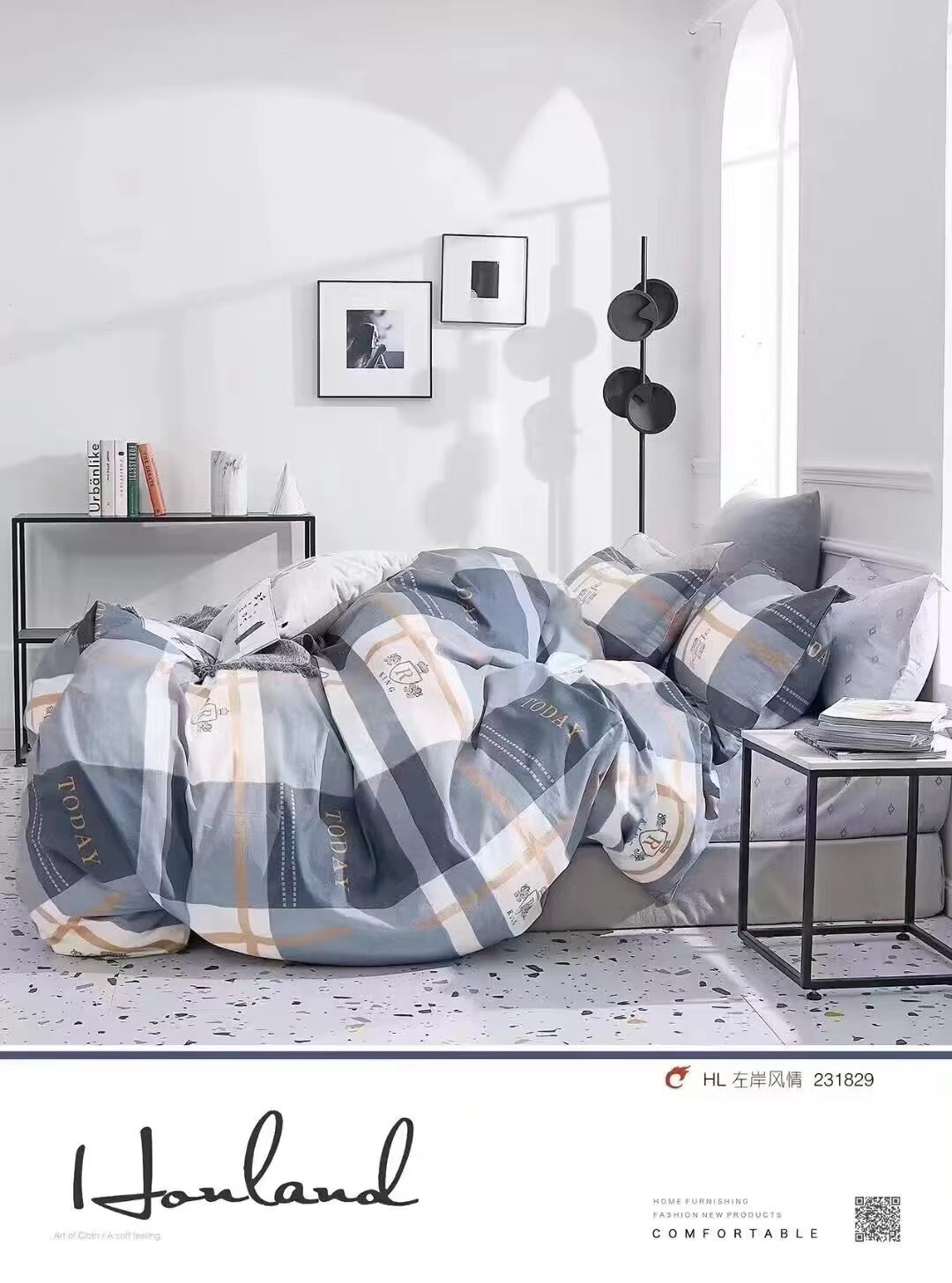 All-season all-cotton skin-friendly bedding, thickened bed sheets and quilt covers, fresh and clean pure cotton twill bed four-piece set pic 2