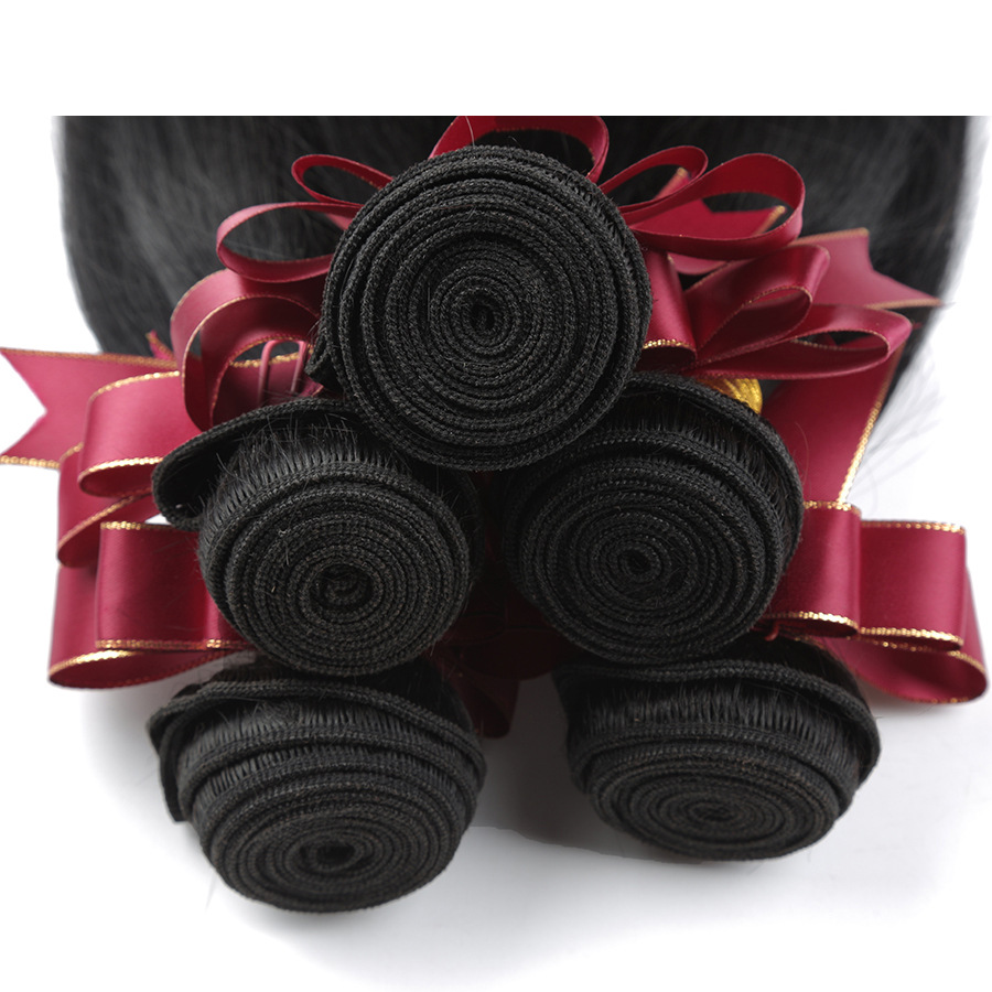 Wholesale of Straight hair extensions and wigs, pick a natural human hair strand Straight wave hair curtain pic 4