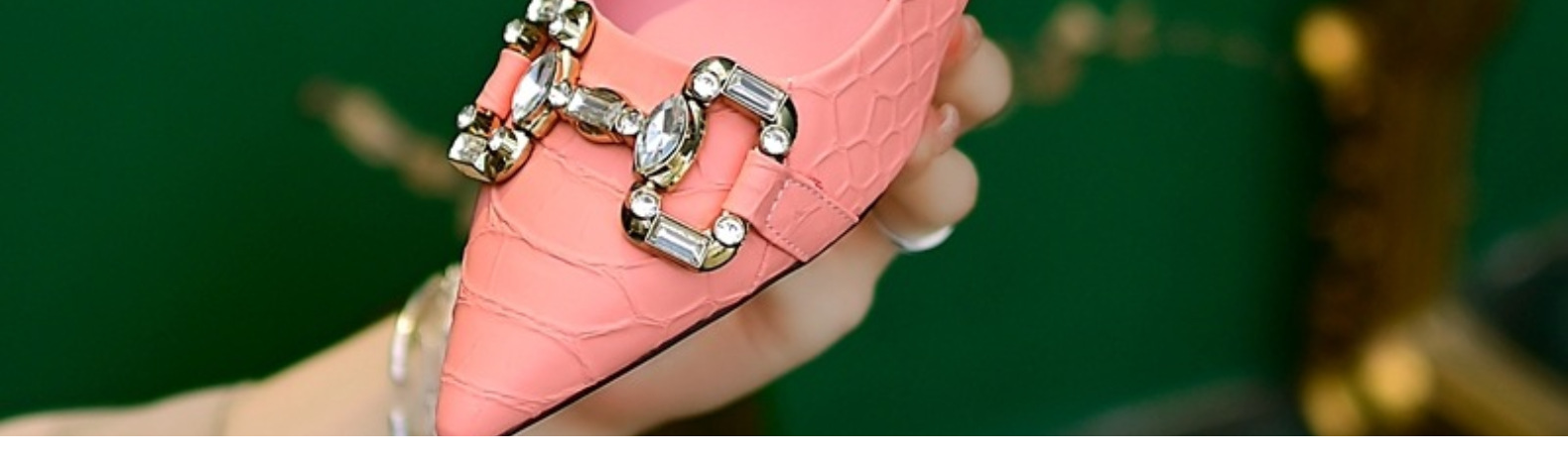 洞洞鞋配饰白珍珠链条扣豆豆鞋配件男女单鞋五金鞋扣带钻金属鞋扣详情11