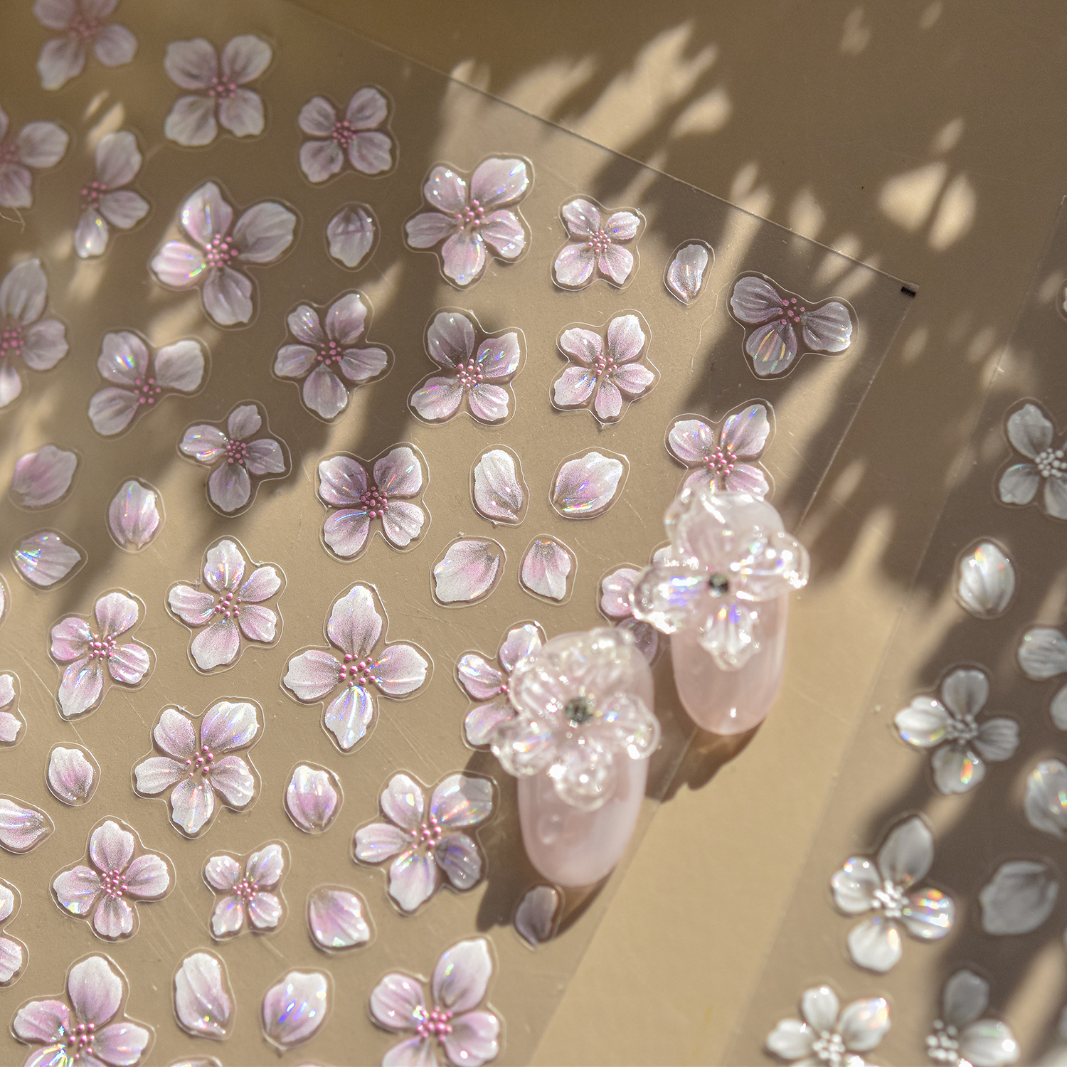 tomoni jelly nail stickers, a best-selling Japanese stationery nail sticker on Instagram, crystal flower nail accessory stickers pic 10