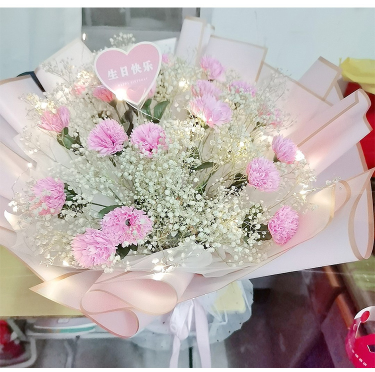 金边果冻膜批发平安果新款防水鲜花包装纸花店用品花艺花束包装纸详情10