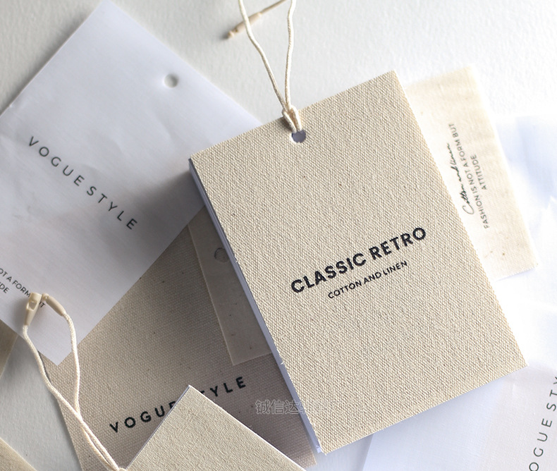 棉麻吊牌定 做LOGO高端女装帆布挂牌定 制衣服丝网印标签制作商标详情34