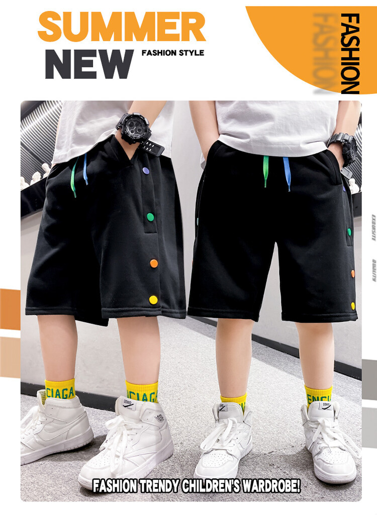 The 2022 new summer loose and stylish cotton capri shorts for boys are a trend of casual summer pants for middle-aged children pic 76