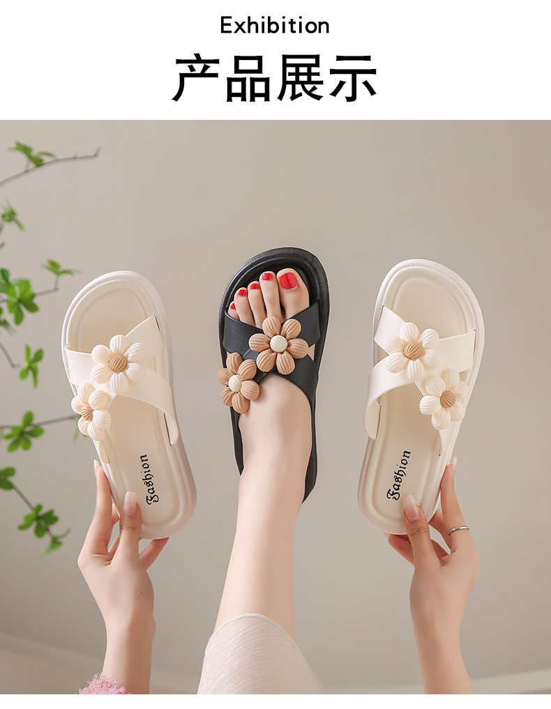 罗马花拖鞋女新款夏季百搭女士平底防滑厚底外穿学生时装沙滩凉拖详情17