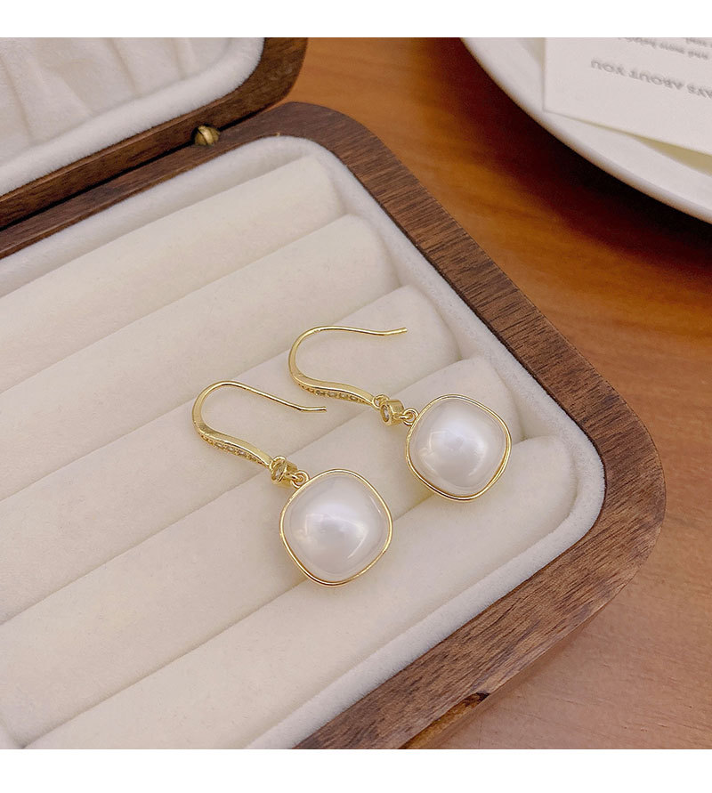 韩国复古珍珠吊坠耳环女ins潮轻奢超闪微镶锆石耳钩款耳饰品批发详情18