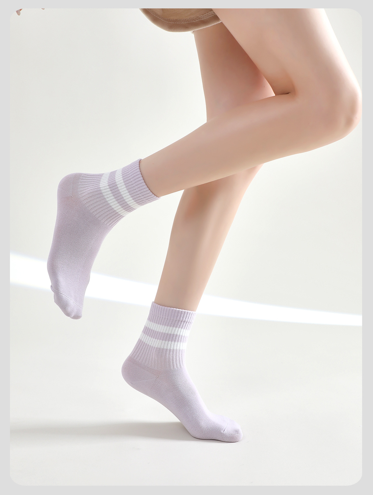 7A抗菌袜子女中筒袜纯棉春夏季薄款运动袜吸汗防臭学生条纹女袜详情15