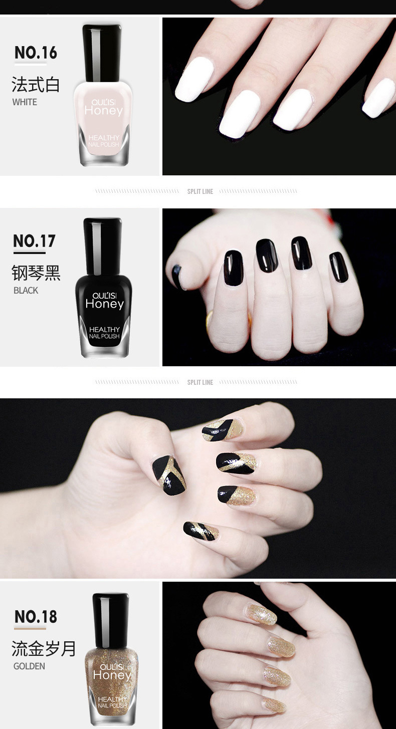 Oulis Water-based peelable and tear-off nail Polish 8ml no-baking wholesale cosmetics and Makeup set manufacturer pic 13