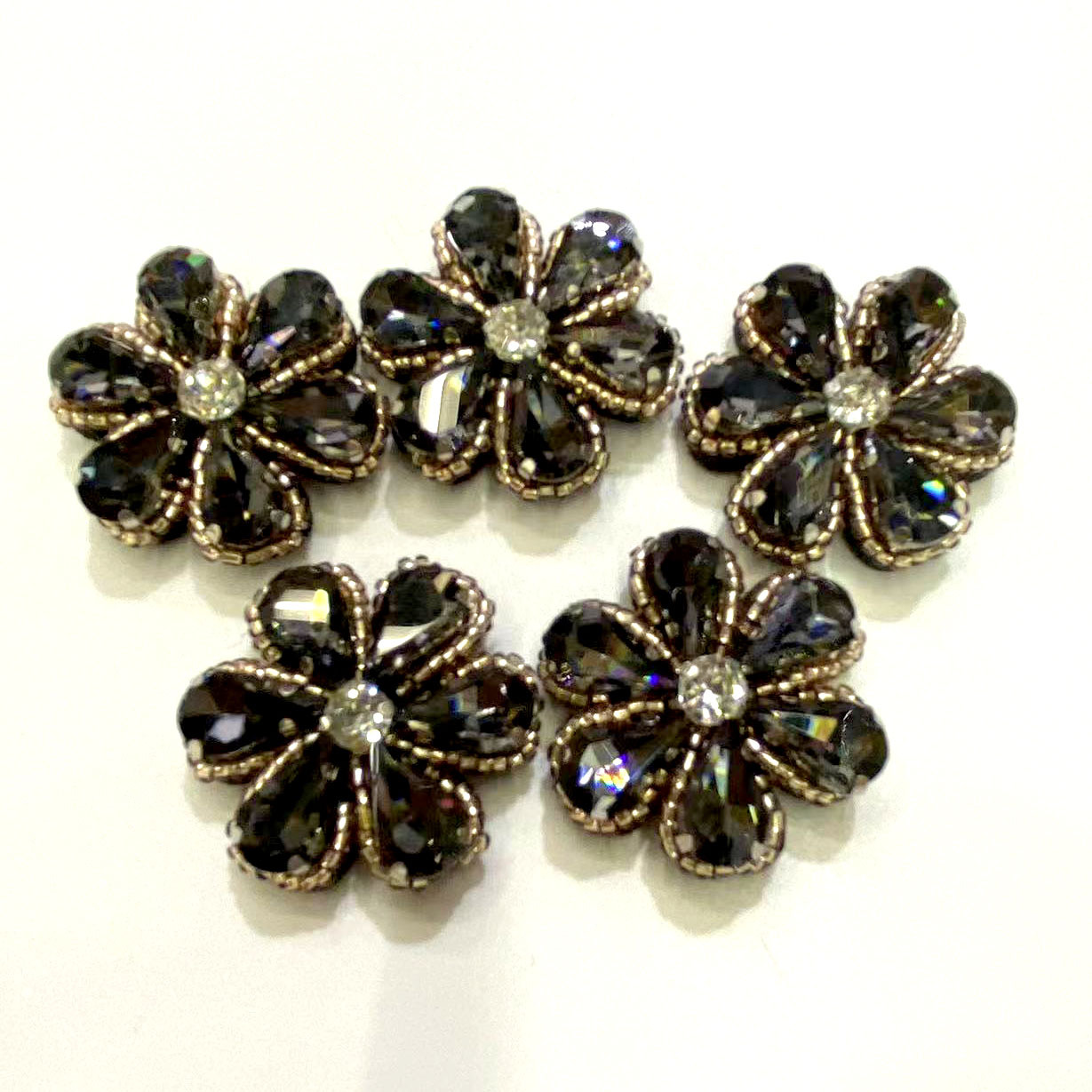 原创设计水晶小花配件手工串珠小花配件头饰发饰鞋帽服饰辅料配件详情9