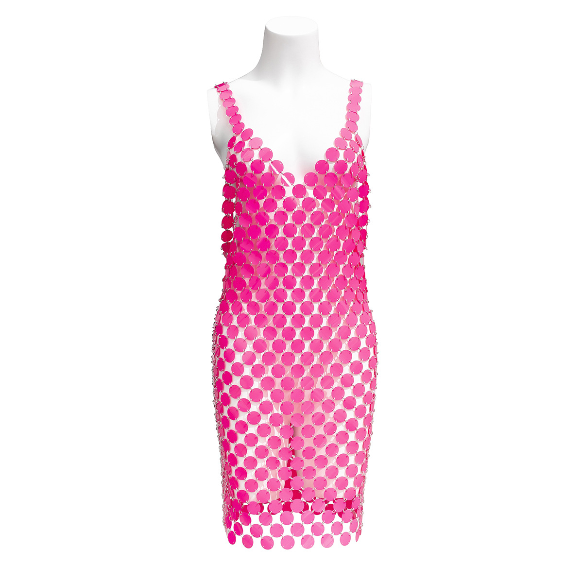 欧美跨境饰品 性感镂空亮片身体链女 夜店露背包臀鱼鳞片连衣裙详情20