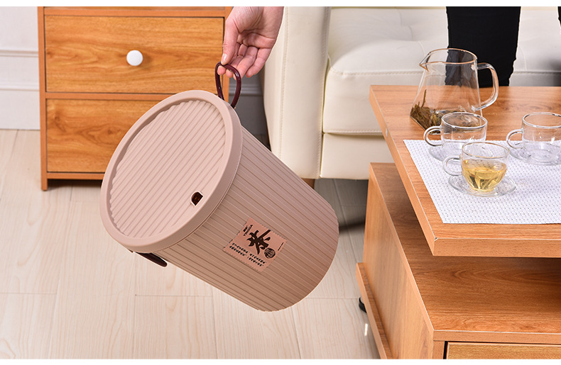 Thickened plastic filter round tea residue bucket, drainage bucket, living room household tea bucket, tea set trash can, portable pic 21