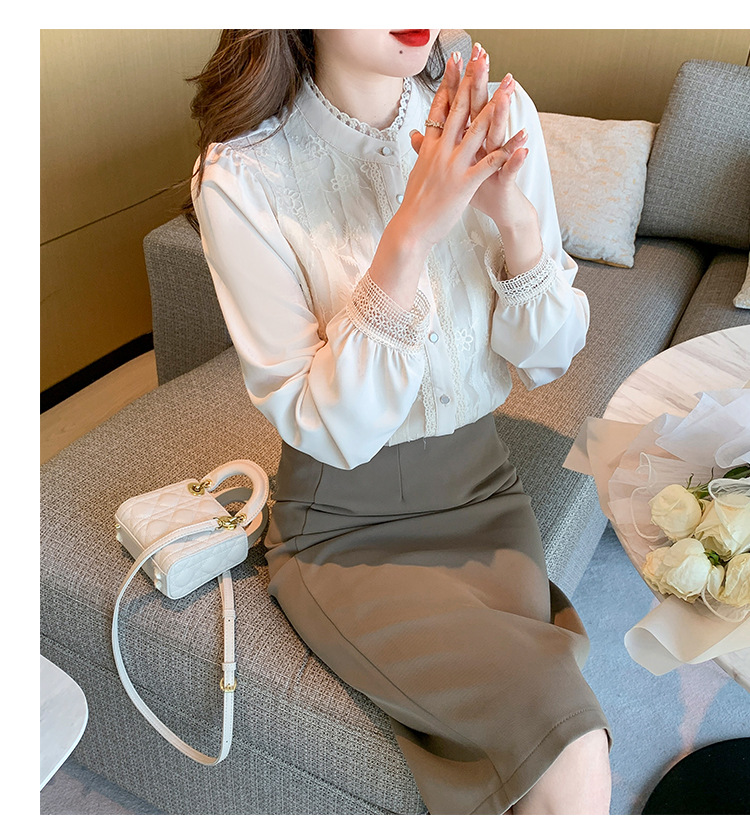 春款雪纺白衬衫女装春装2022年新款蕾丝上衣时尚气质洋气流行小衫详情21