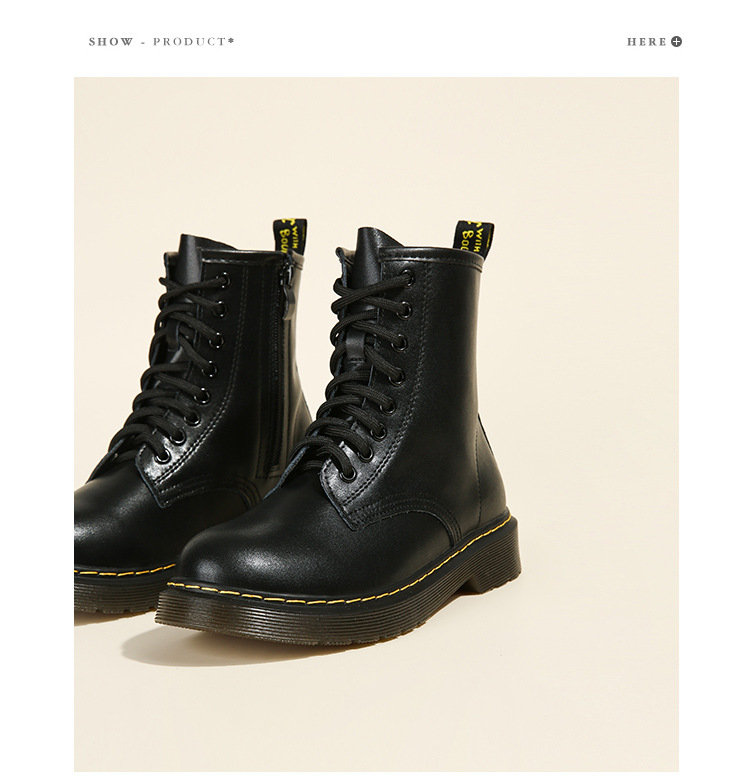 真皮马丁靴女新款秋冬季复古经典英伦风小短靴百搭休闲厚底单靴子详情25