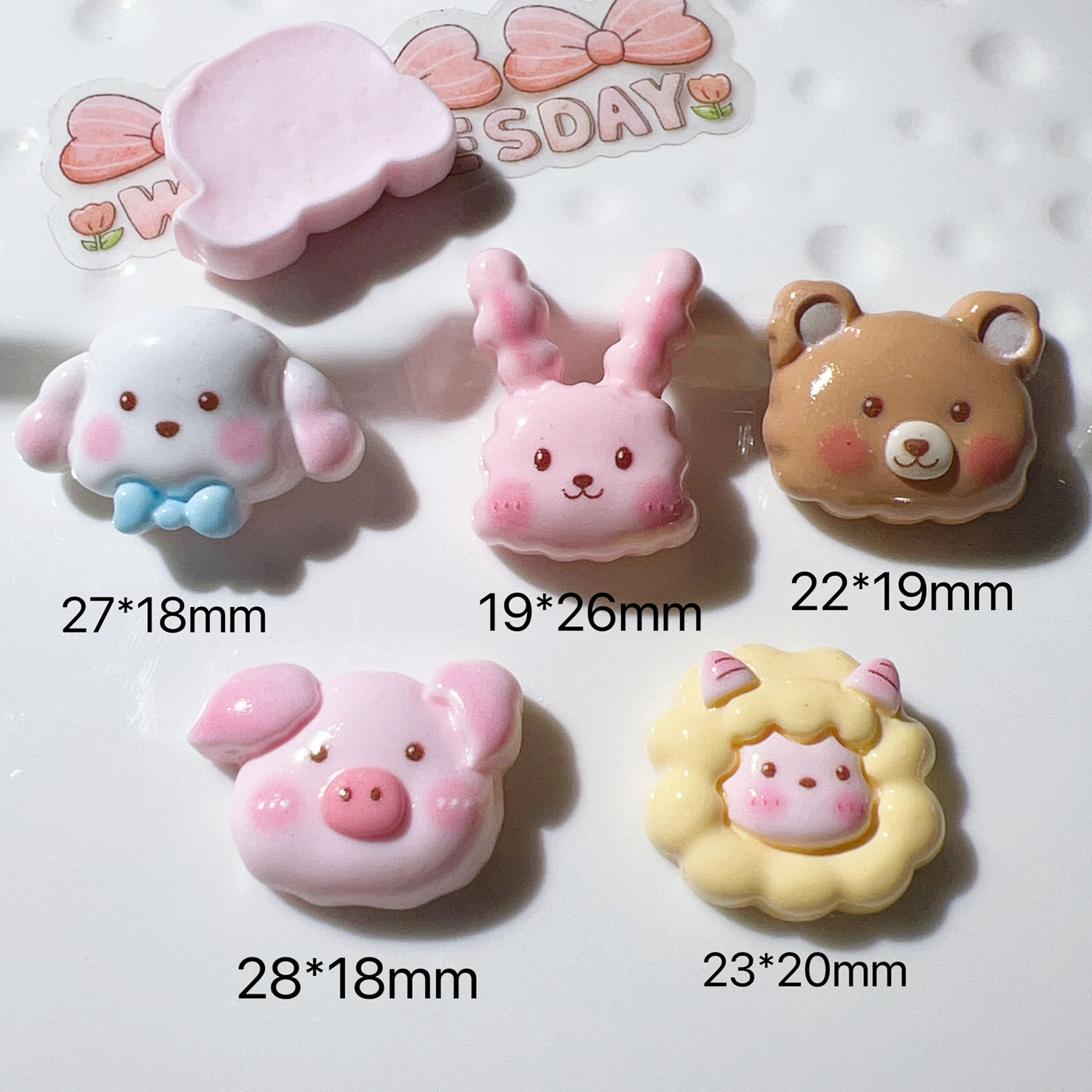 树脂配件批发diy配件手工材料鞋扣帽子手机壳配饰亮面糖果兔子详情6