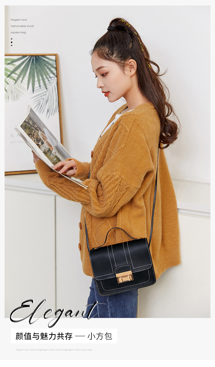 ladies hand bag2021 New Style Sewing Thread Lock Small Square Bag Gift Small Bag one-piece consignment pic 1